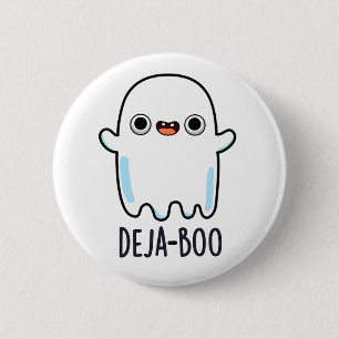 Macaron Rond 5 Cm Deja Boo Funny Ghost Pun