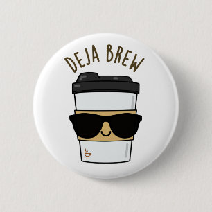 Macaron Rond 5 Cm Deja Brew Funny Coffee Pun