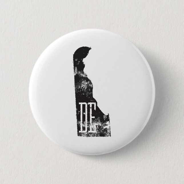 Macaron Rond 5 Cm Delawar utilisé State Map DE Abbreviation (Devant)