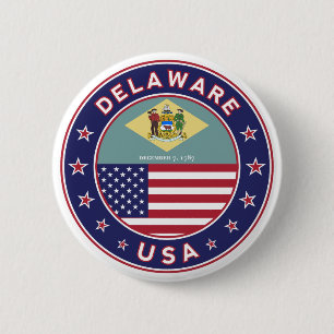 Macaron Rond 5 Cm Delaware, T-shirt Delaware, autocollant Delaware