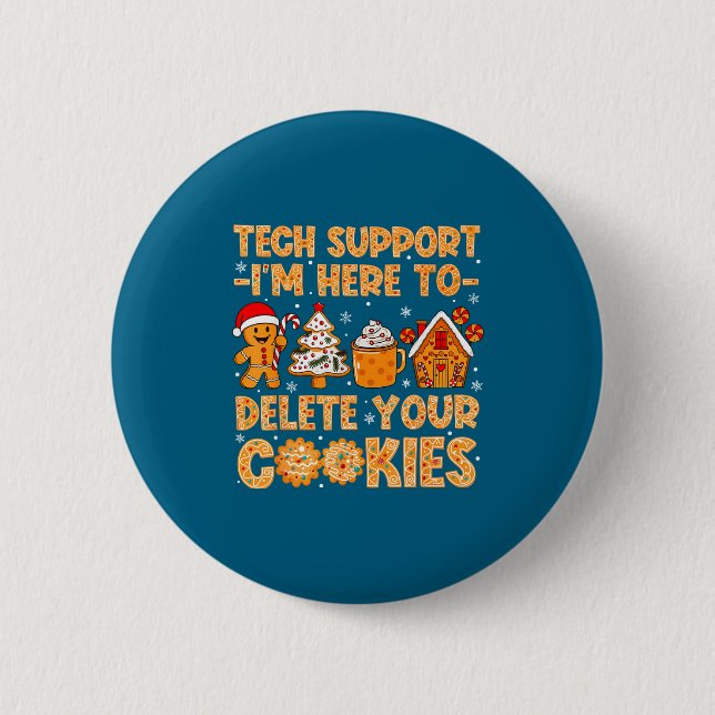 Macaron Rond 5 Cm Delete Support I'm Tech Cookies Here (Devant)