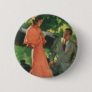 Macaron Rond 5 Cm Demande en mariage vintage ; veux-tu m'épouser ?