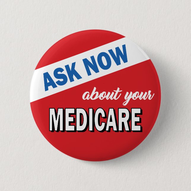 Macaron Rond 5 Cm Demander maintenant à propos de Medicare (Devant)