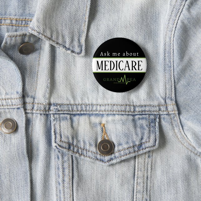 Macaron Rond 5 Cm Demandez-moi à propos du bouton Medicare III (En situation)