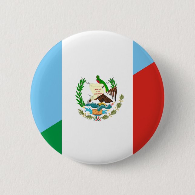 Macaron Rond 5 Cm demi de symbole de drapeau du Guatemala Mexique (Devant)