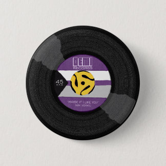 Macaron Rond 5 Cm Demi Records Fierté démi Vinyl LGBTQ Pin