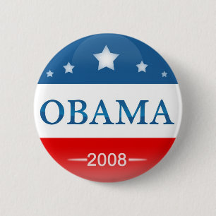 Macaron Rond 5 Cm Démocrate Barack Obama 2008