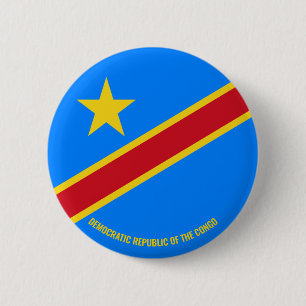 Macaron Rond 5 Cm Democratic Republic of the Congo Flag Charming