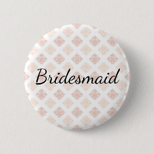Macaron Rond 5 Cm Demoiselle d'honneur Damask Blush pêche