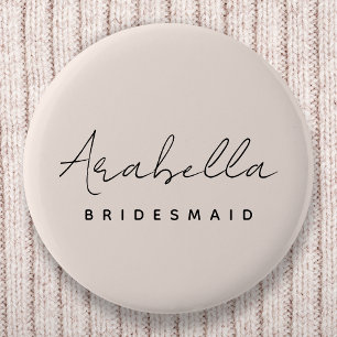 Macaron Rond 5 Cm Demoiselle d'honneur Écriture minimaliste modern