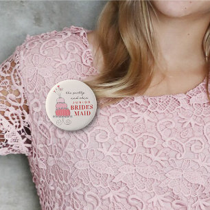 Macaron Rond 5 Cm Demoiselle d'honneur Étiquette de nom Gâteau de ma