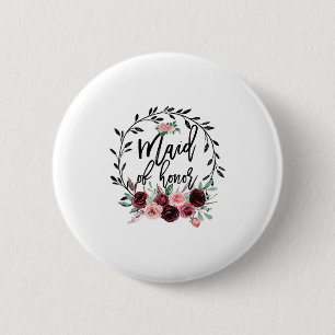 Macaron Rond 5 Cm Demoiselle d'honneur Fleur Shower Mariage Enterrem