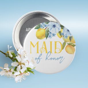 Macaron Rond 5 Cm Demoiselle d'Honneur Lemon Shower de Mariage Éping