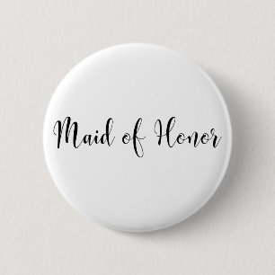 Macaron Rond 5 Cm Demoiselle d'honneur Typographie de script moderne