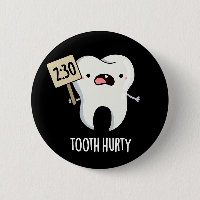 Macaron Rond 5 Cm Dent Hurty Dental Pun Dark BG (Devant)