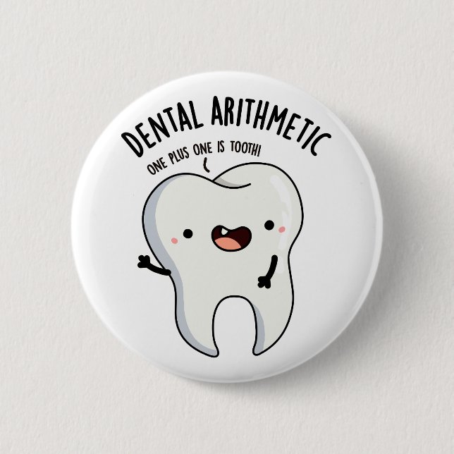 Macaron Rond 5 Cm Dental Arithmétique Funky Douille dentaire (Devant)