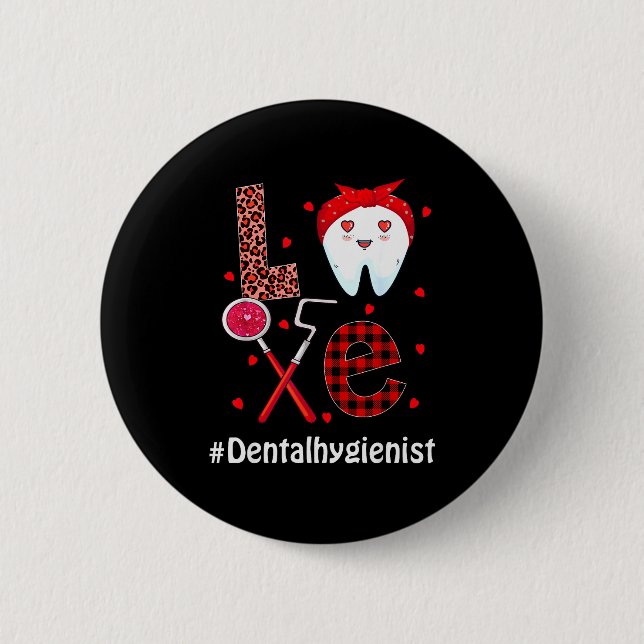 Macaron Rond 5 Cm Dental Squad Dentist Happy Valentines Day Dental I (Devant)
