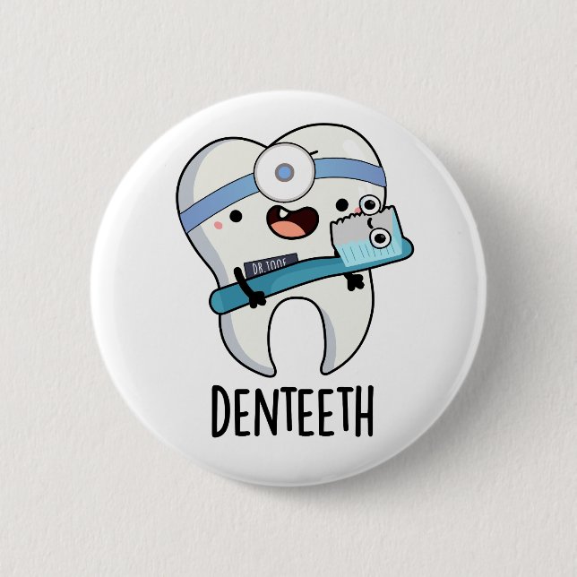 Macaron Rond 5 Cm Denteeth Funny Dents Pun (Devant)