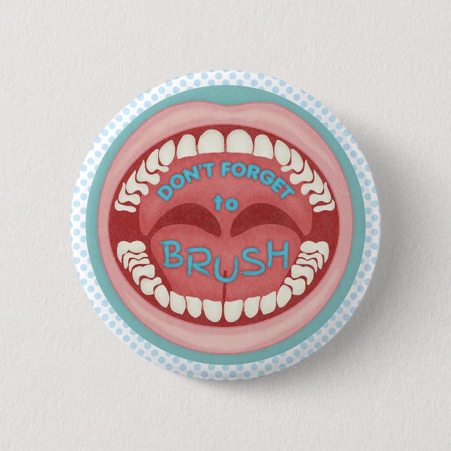 Macaron Rond 5 Cm Dentiste Brûlez vos dents Mouth Dentaire (Devant)