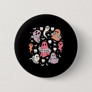 Macaron Rond 5 Cm Dentiste Fantôme Éffrayant Halloween Dental