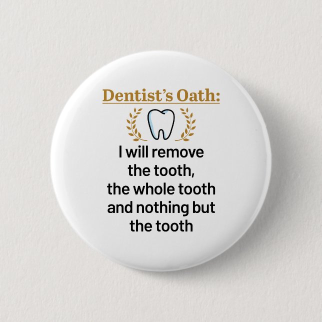 Macaron Rond 5 Cm Dentist's Oath Funny DDS Graduation Cadeau (Devant)