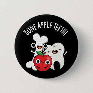 Macaron Rond 5 Cm Dents de pomme osseuse Bona Appetit drôle Pun BG f