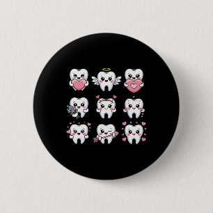 Macaron Rond 5 Cm Dents Mignonnes Saint Valentin Cœur Hygiéniste Den