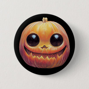 Macaron Rond 5 Cm Déplaisant Mare Face Citrouille Halloween