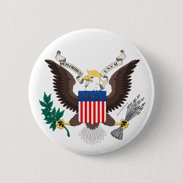 Macaron Rond 5 Cm Deploribus Unum ! Bouton (Devant)