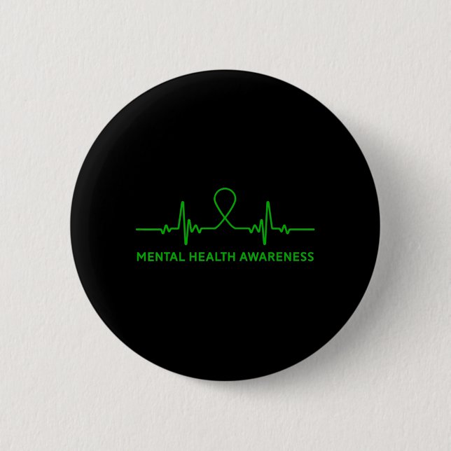 Macaron Rond 5 Cm Dépression Anxiété Santé mentale Sensibilisation V (Devant)