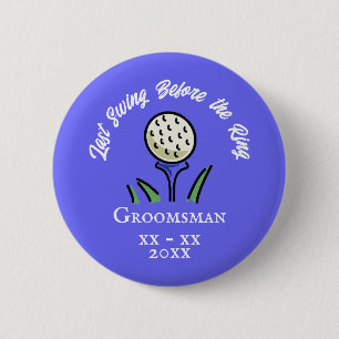 Macaron Rond 5 Cm Dernier Swing avant le golf de mariage Ring Party