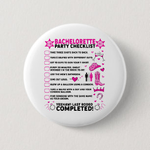 Macaron Rond 5 Cm Dernière Fête de Bachelorette de Rodéo Mariée Occi