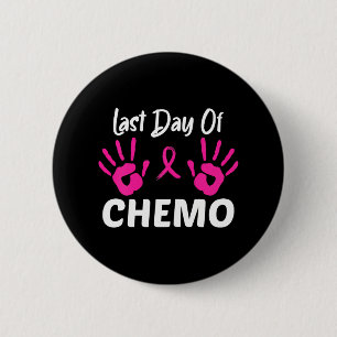 Macaron Rond 5 Cm Dernière journée de Chemo empreinte digitale Cance