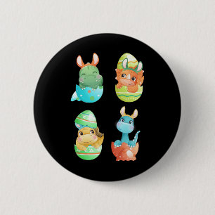 Macaron Rond 5 Cm Des dinosaures éclosent d'œufs de Pâques 