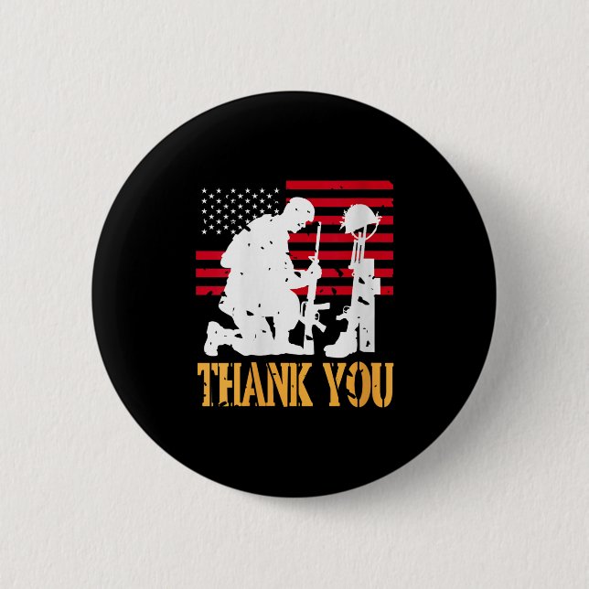 Macaron Rond 5 Cm Des femmes Soldat patriotique Kneeling Battlefield (Devant)