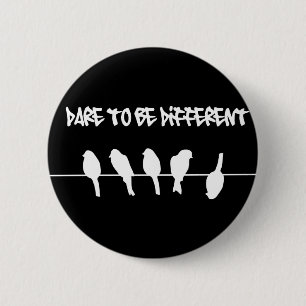 Macaron Rond 5 Cm Des oiseaux sur un fil - osez être différent (le