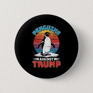Macaron Rond 5 Cm Des pingouins contre Trump Des Pingouins Flippers 
