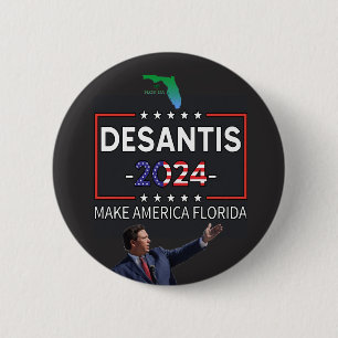 Macaron Rond 5 Cm DeSantis pour le Président 2024
