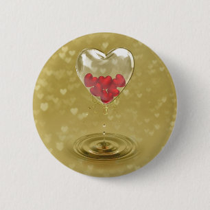 Macaron Rond 5 Cm Design de coeur en verre romantique