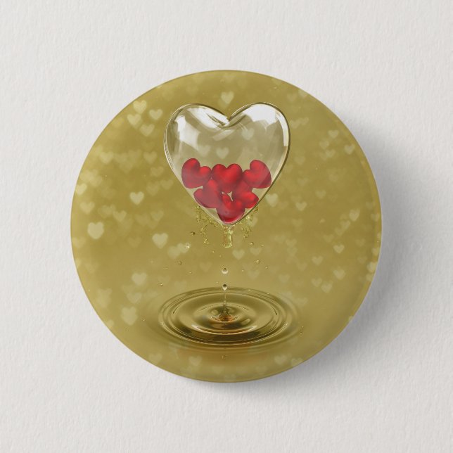 Macaron Rond 5 Cm Design de coeur en verre romantique (Devant)