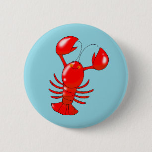 Macaron Rond 5 Cm Design de dessin de homard au homard doux et souri