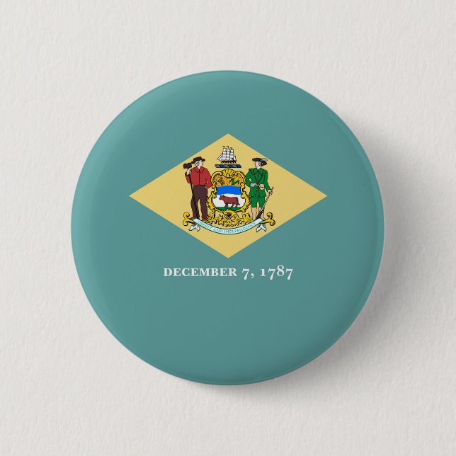 Macaron Rond 5 Cm Design de drapeau d'état du Delaware (Devant)