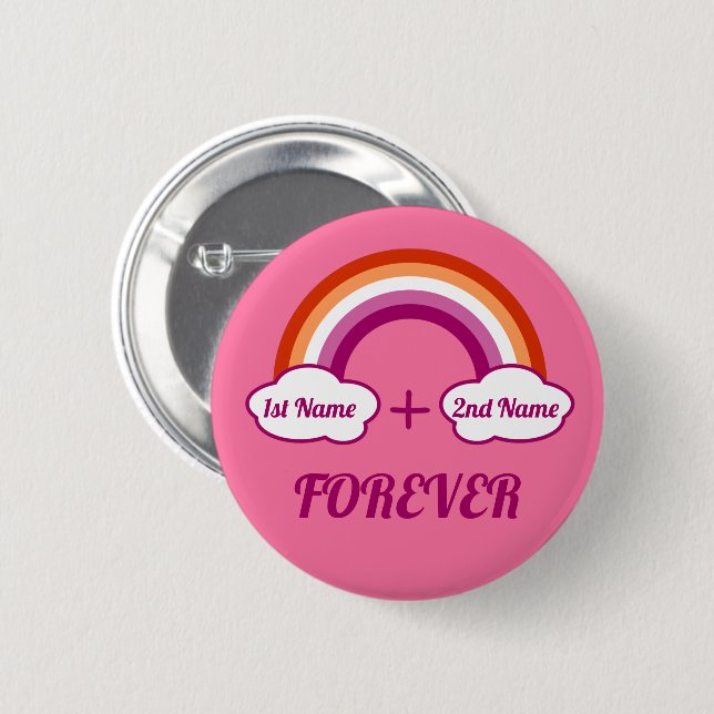 Macaron Rond 5 Cm Design de fierté lesbienne /un couple (Devant & derrière)