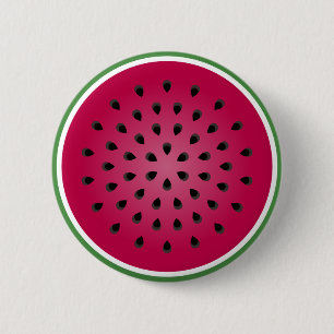 Macaron Rond 5 Cm Design de pastèque rouge vert