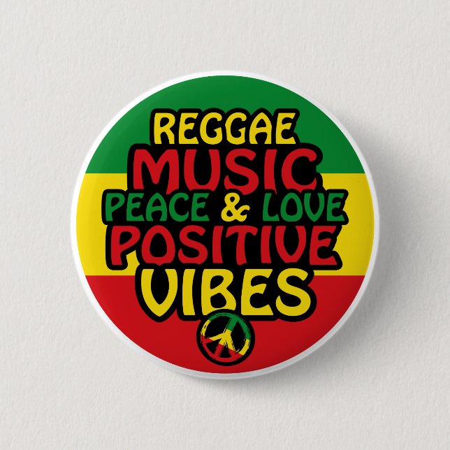 Macaron Rond 5 Cm Design de reggae avec des citations positives et d (Devant)