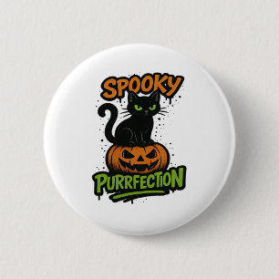Macaron Rond 5 Cm Design d'Halloween rétro de l'équipe éffrayante (t