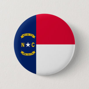 Macaron Rond 5 Cm Design du drapeau de l'État de Caroline du Nord