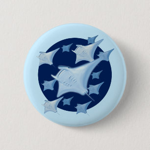 Macaron Rond 5 Cm Design graphique Manta Ray Lover