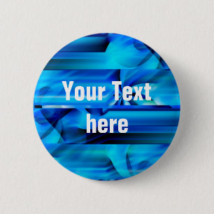 Macaron Rond 5 Cm Design graphique transparent - bleu noir I