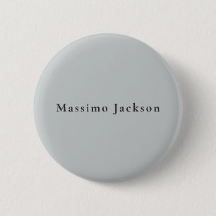 Macaron Rond 5 Cm Design Moderne Gris Tendance Unique Personnel